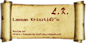 Lassan Krisztián névjegykártya